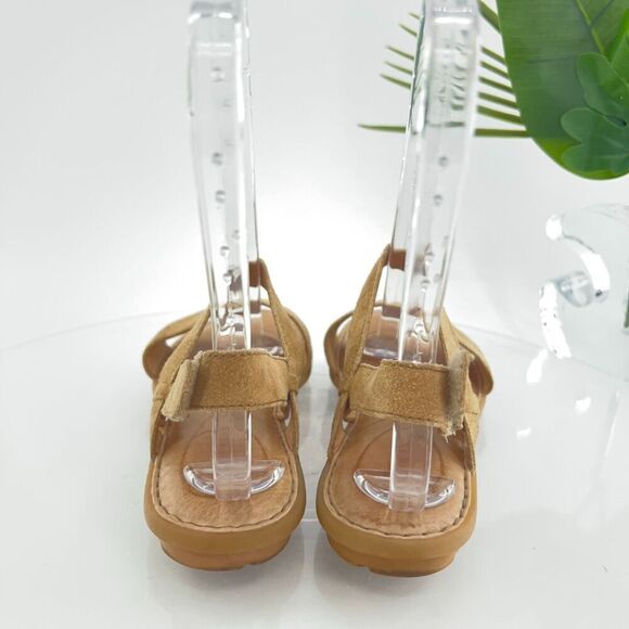 Born Womens Sandal Size 8 Brown Suede Leather Flat Slingback Open Toe Shoe - Picture 6 of 13